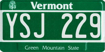 VT license plate YSJ229