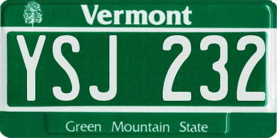VT license plate YSJ232