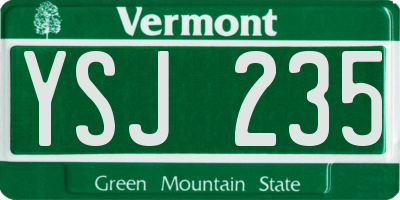 VT license plate YSJ235