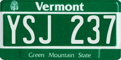 VT license plate YSJ237