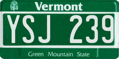 VT license plate YSJ239