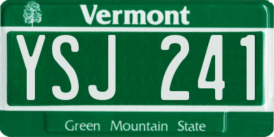 VT license plate YSJ241