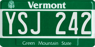 VT license plate YSJ242