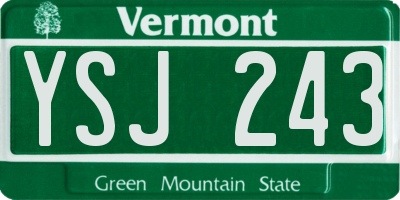 VT license plate YSJ243