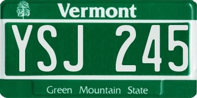 VT license plate YSJ245