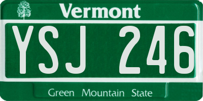 VT license plate YSJ246