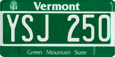 VT license plate YSJ250