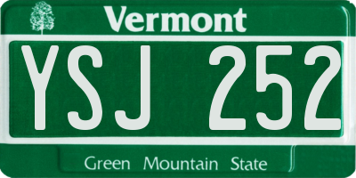 VT license plate YSJ252
