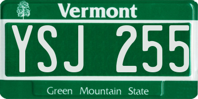 VT license plate YSJ255