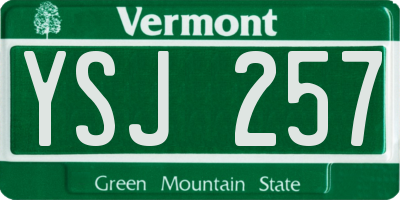 VT license plate YSJ257