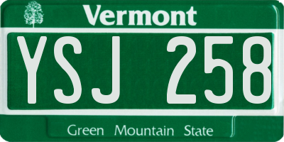 VT license plate YSJ258