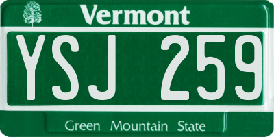 VT license plate YSJ259