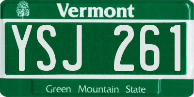 VT license plate YSJ261