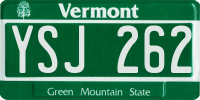 VT license plate YSJ262
