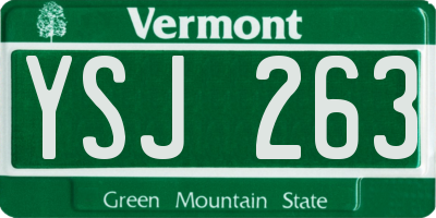 VT license plate YSJ263
