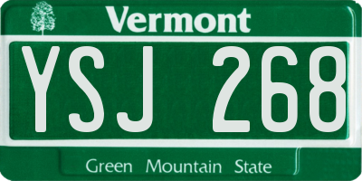 VT license plate YSJ268