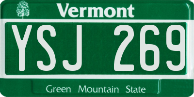 VT license plate YSJ269