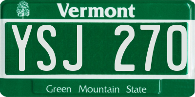 VT license plate YSJ270