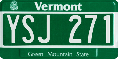 VT license plate YSJ271