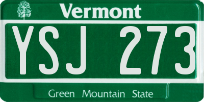 VT license plate YSJ273