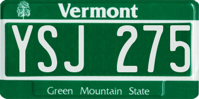 VT license plate YSJ275