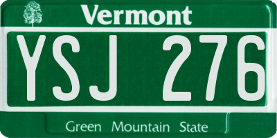 VT license plate YSJ276