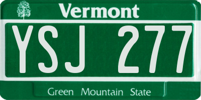 VT license plate YSJ277