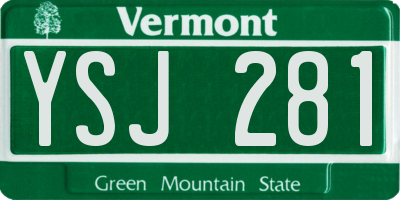 VT license plate YSJ281