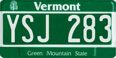 VT license plate YSJ283
