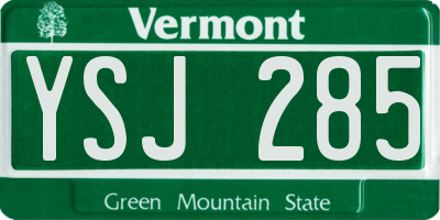 VT license plate YSJ285