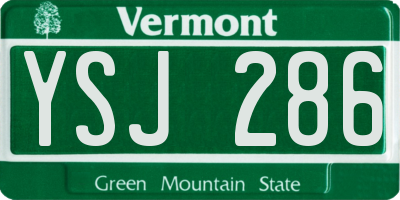 VT license plate YSJ286
