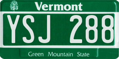 VT license plate YSJ288