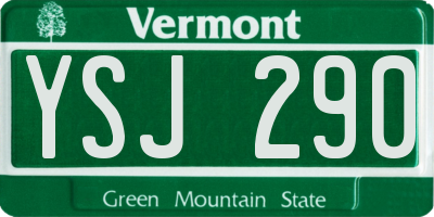 VT license plate YSJ290