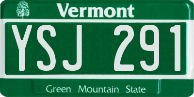 VT license plate YSJ291