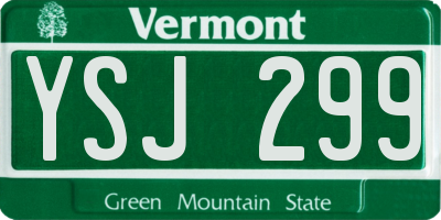 VT license plate YSJ299