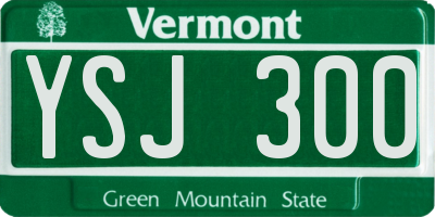 VT license plate YSJ300