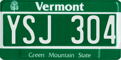 VT license plate YSJ304