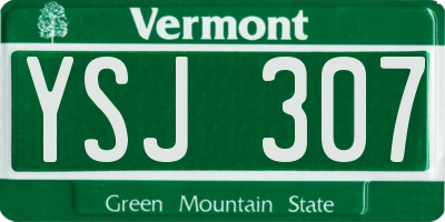 VT license plate YSJ307