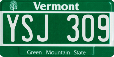 VT license plate YSJ309