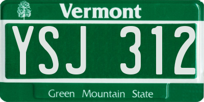 VT license plate YSJ312