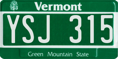 VT license plate YSJ315