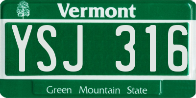 VT license plate YSJ316
