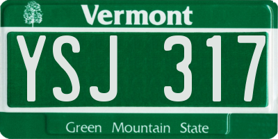 VT license plate YSJ317