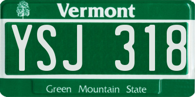 VT license plate YSJ318