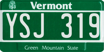 VT license plate YSJ319