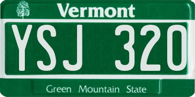 VT license plate YSJ320
