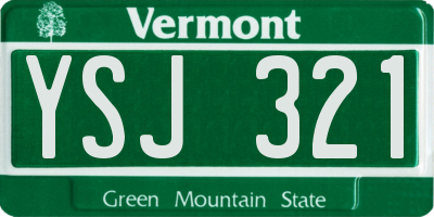 VT license plate YSJ321