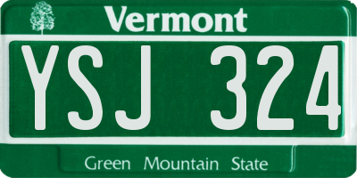 VT license plate YSJ324