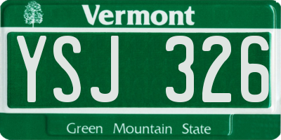 VT license plate YSJ326