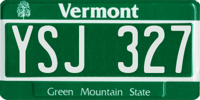VT license plate YSJ327
